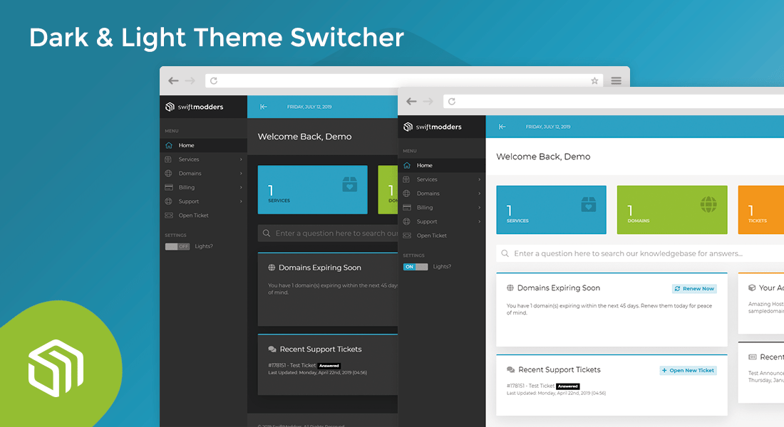 Allure WHMCS Theme - Dark/Light Switcher