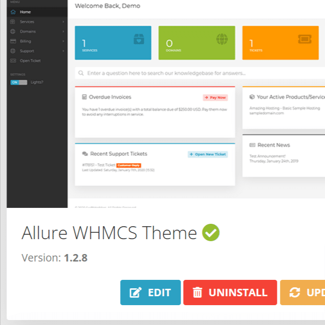 SwiftModders WHMCS Theme Installer - Theme Management